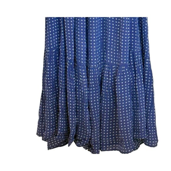 J.CREW Caspia Dress In Dot Crepe De Chine Blue White Print Maxi Size XXL NWOT - Picture 7 of 8